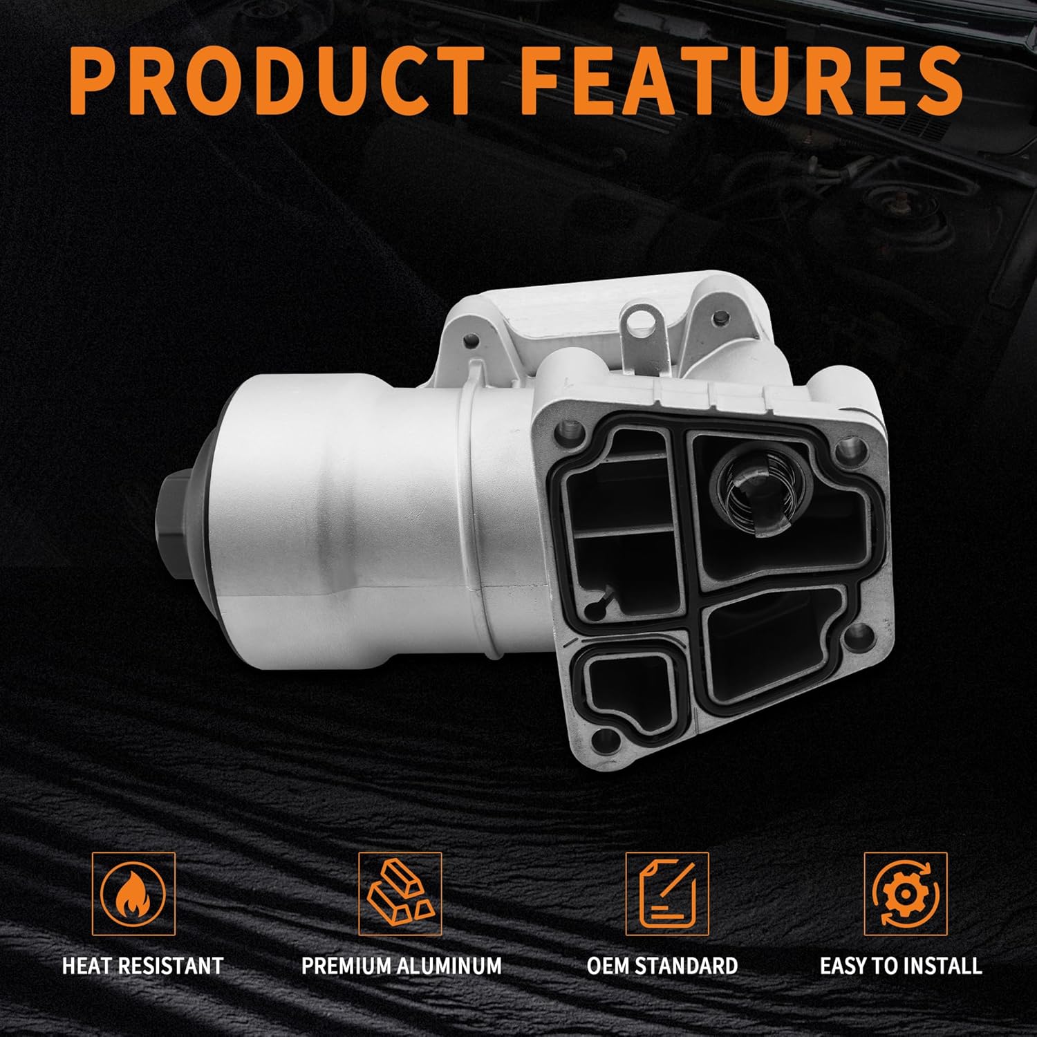 Upgraded Aluminum Oil Filter Housing Assembly Compatible with VW Golf Plus Passat Tiguan TDI 1.6/2.0L 2009-13, Fit for Audi A3 Q3 2.0L Diesel, Replace 03L115389H 03L115389B 03L115389C