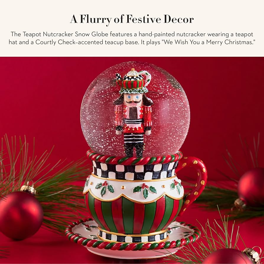 くるみ割り人形レッドミュージックLEDスノードーム くるみ割り