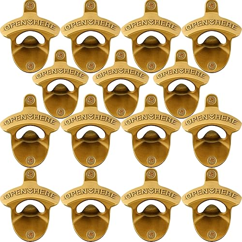 Miniatura 21 de abridor de botellas de cerveza de bronce antiguo, montaje en pared, estilo antiguo, abridor de tapas de botellas, montado en poste, acero inoxidable