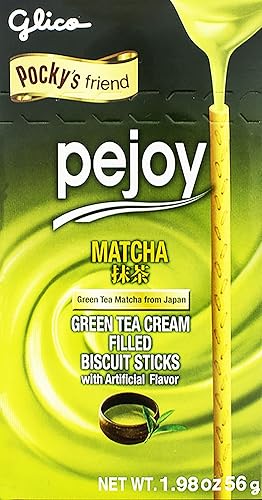 Glico Matcha Green Tea Cream Filled Biscuit Sticks, 1.98 Ounce (Pack of 120)