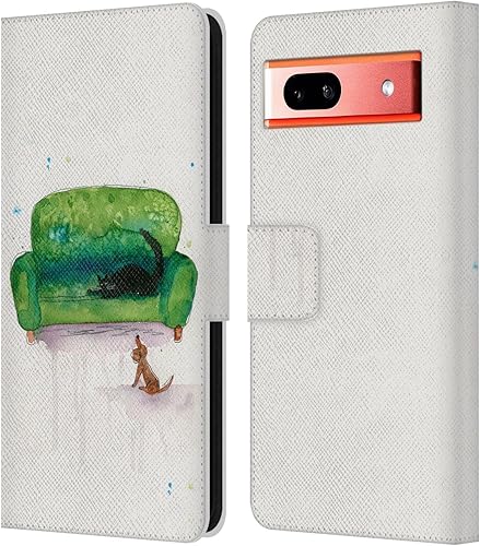 Vista 13 de Head Case Designs Wyanne Quiet Creative Animals 2 - Funda de piel con licencia oficial para Google Pixel 7a Silencioso creativo