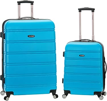 review Rockland Melbourne Hardside Expandable Spinner Wheel Luggage, Turquoise, 2-Piece Set (20/28)