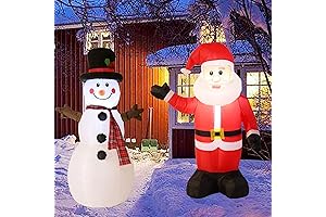 Enchanting Holiday Inflatable Duo: Santa Claus and Snowman