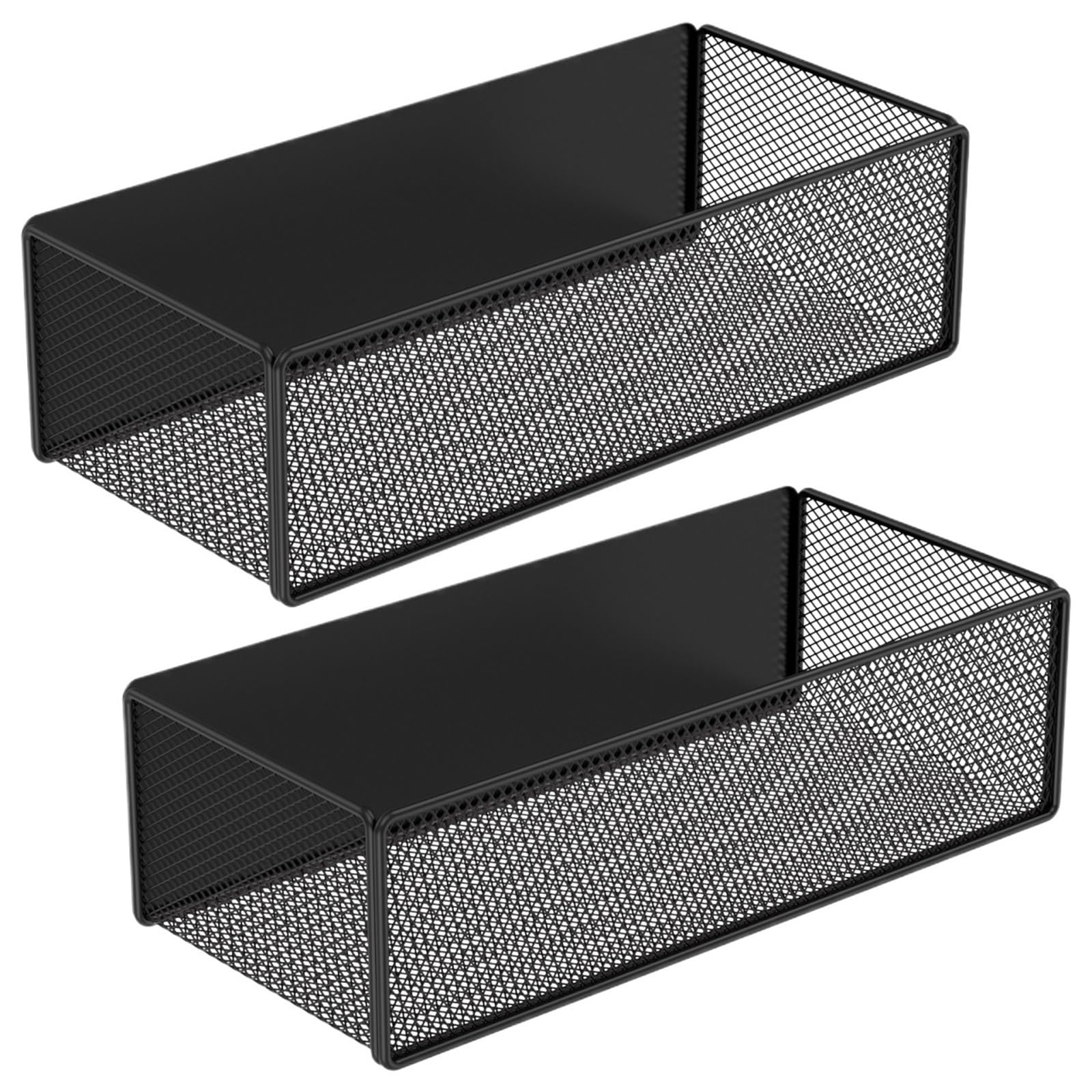JTKSSCS Magnetic Shelf Refrigerator Strong Magnetic Shelves 2 Layer Black Mesh Kitchen Seasoning Spice Storage Rack Organizers For Microwaves Fridge