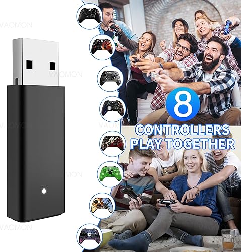 Miniatura 5 de TECTINTER Wireless Adapter for Xbox One Controller & Xbox one XS&Xbox One Elite Series Controller,USB Wireless Gaming Receiver Adapter for Windows