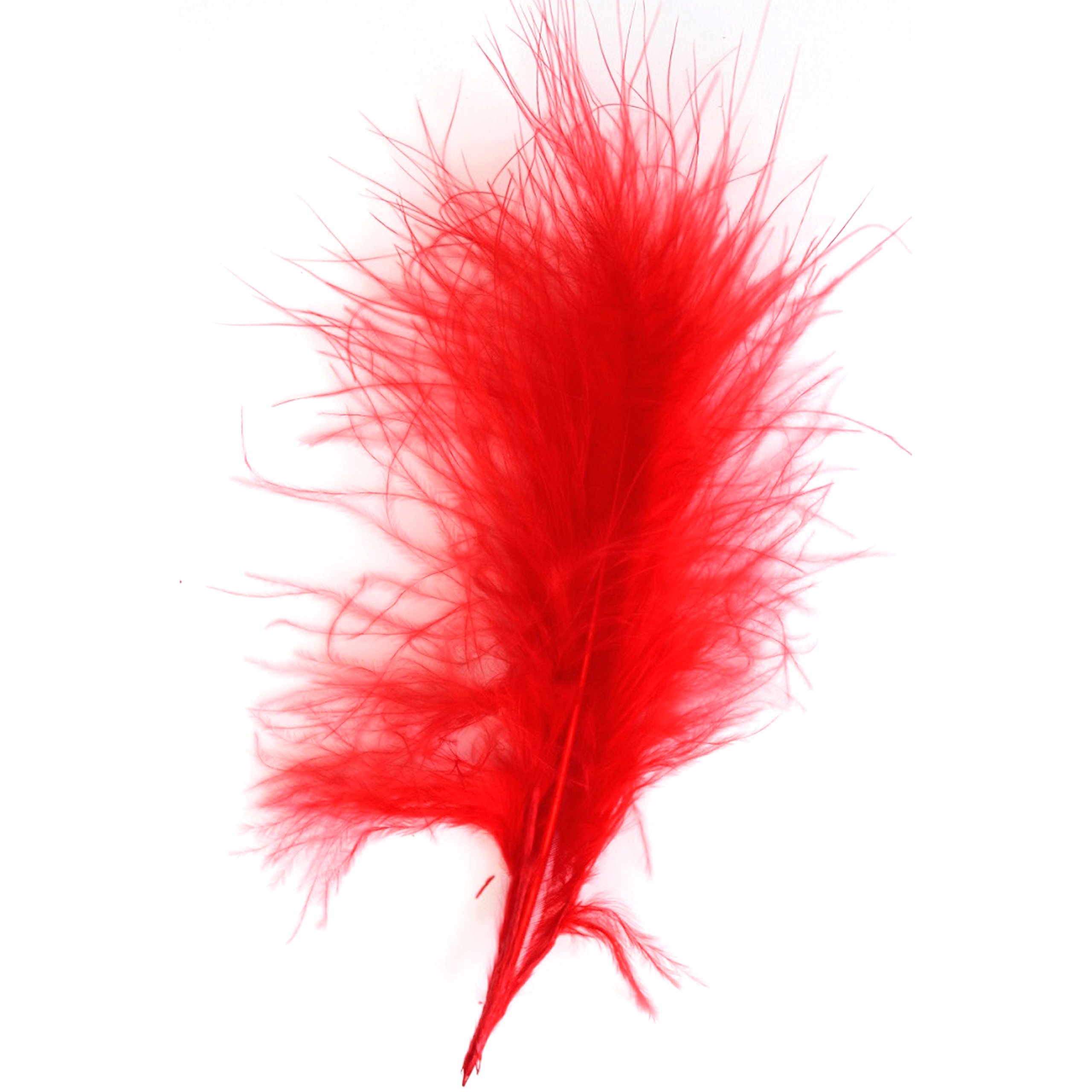 Diamante Crafts Marabou Feathers 20 Per Pack - 12-17 cm - Fluffy & Soft - 26 Colours (Red - 20 pack)