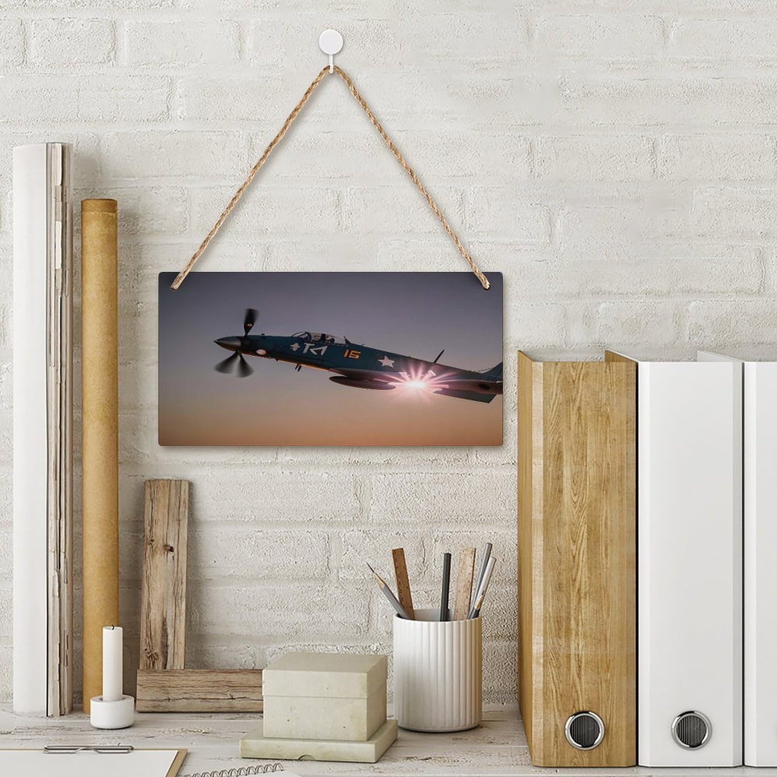 Amazon.co.jp: 木製ハンギングプレート、第二次世界大戦航空機飛行機