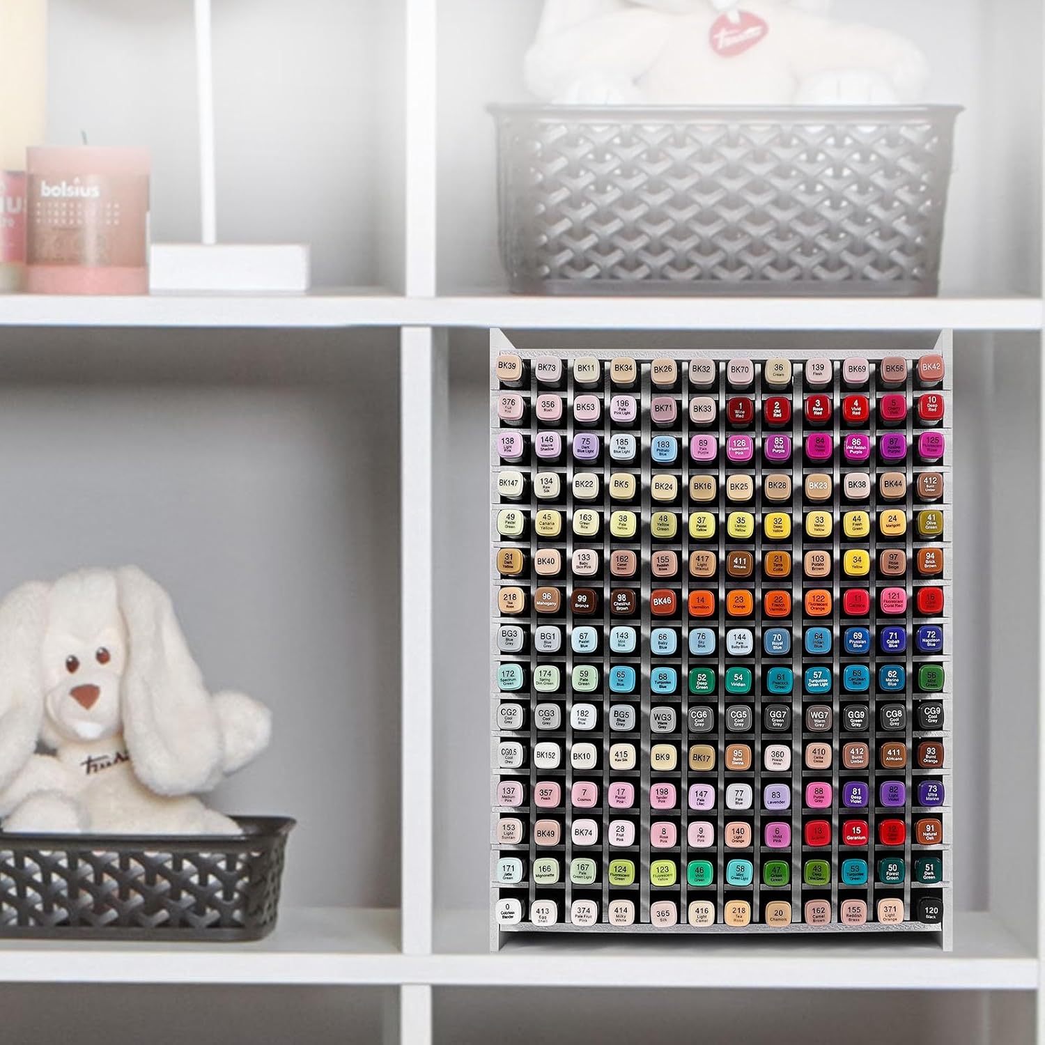 Art Marker Storage Rack for 180 Markers, Watercolour Brushes Pens Color Pencils Organizer Holder for Desk