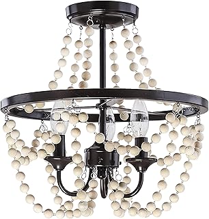 DÃ©cor Therapy CH1970 Jasper semi Flush Light, Bronze Wood