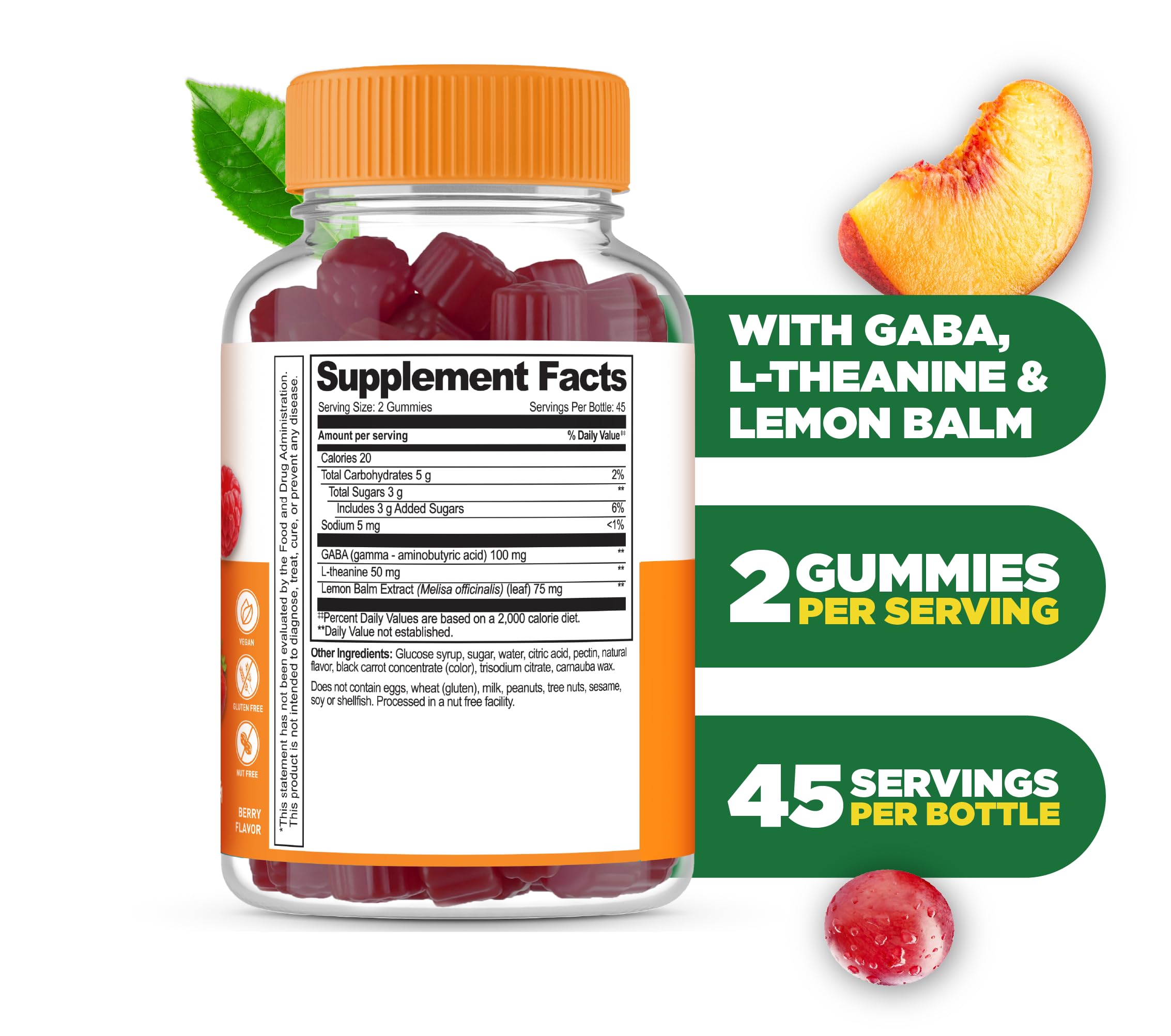 Lifeable Stress Gummies for Women and Men with GABA & L-Theanine, 90 Count — Amazon image 2