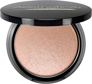 Aesthetica Starlite Highlighter Cosmos: Sparkling Rose Gold Metallic Shimmer Powder for Lit-From-Within Glow