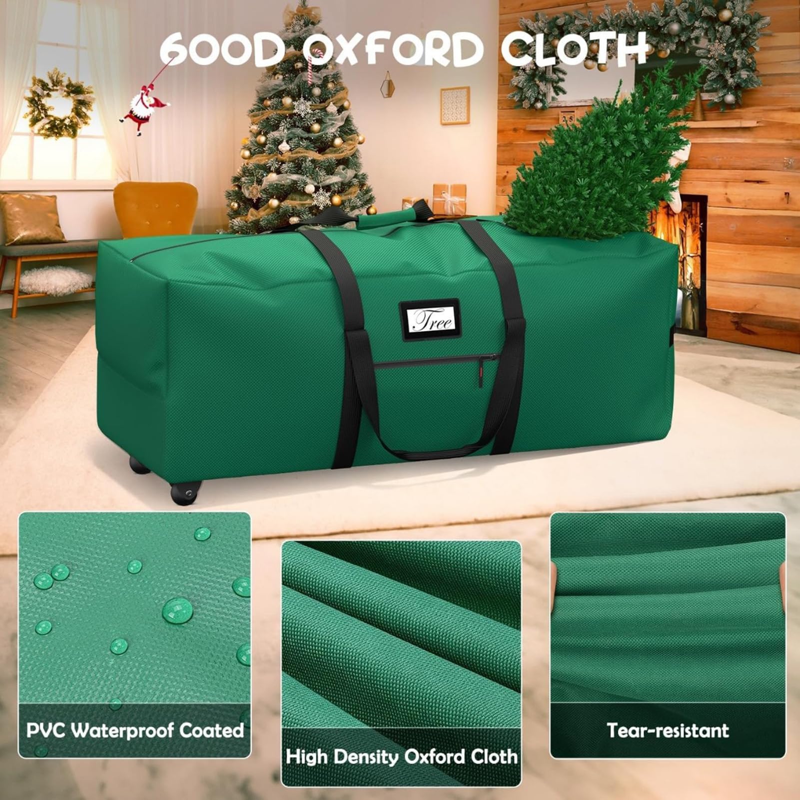 Borsa Per Albero Di Natale Borsa Resistente Strappo Per Decorazioni | Grande Contenitore Per Conservare Articoli Natalizi Per Esterno Cucina Camera Da Garage Trasloco Imballaggio Campegg