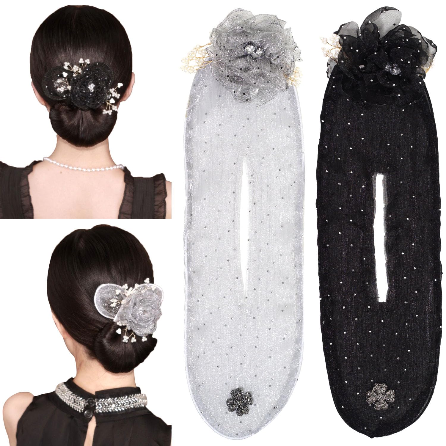 Amazon.com: 2 PCS Flower Deft Bun Maker, French Hair Bun  display picture 1