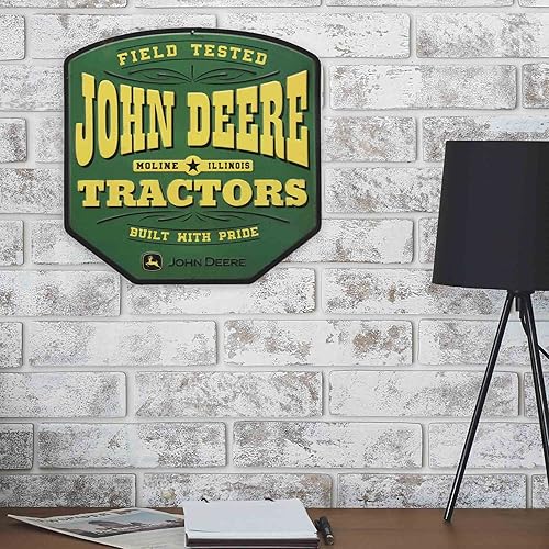 Miniatura 3 de John Deere Quality Farm Equipment - Letrero de metal en relieve, vintage de John Deere para garaje o cueva de hombre