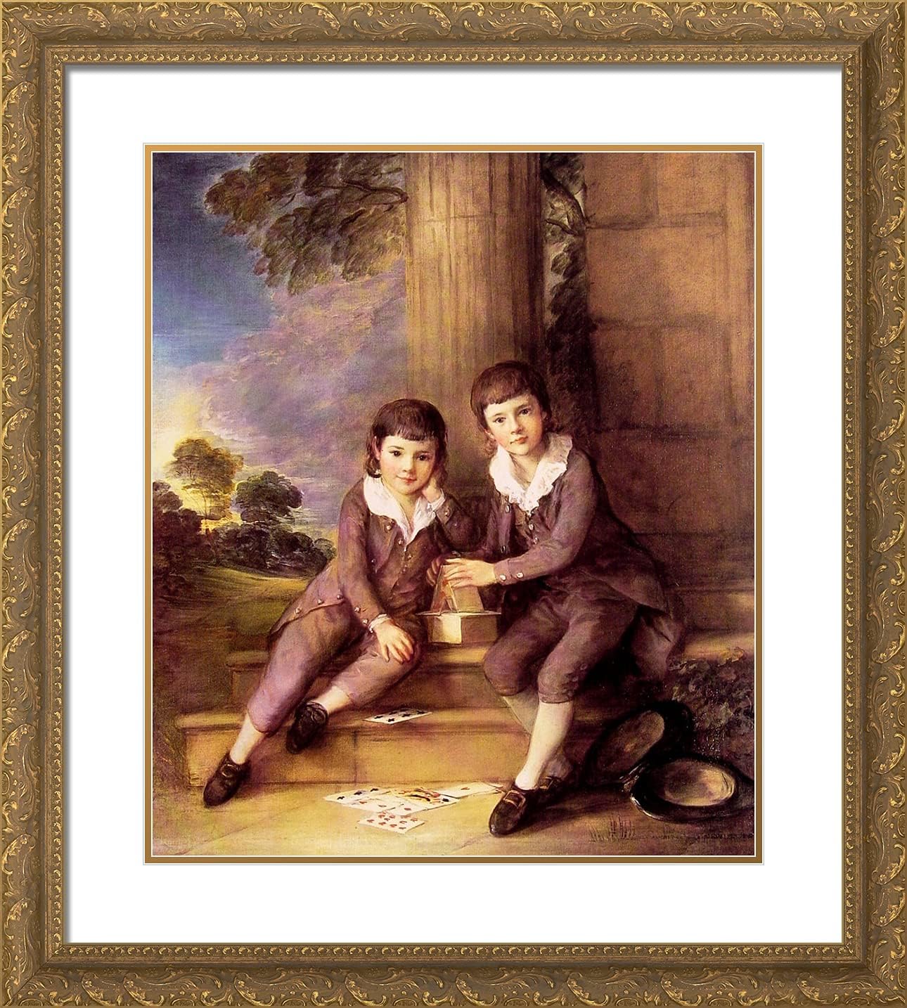 ArtDirect Gainsborough, Thomas 20x22 Gold Ornate Framed Art Print with Double Matting Titled: John and Henry Trueman Villebois