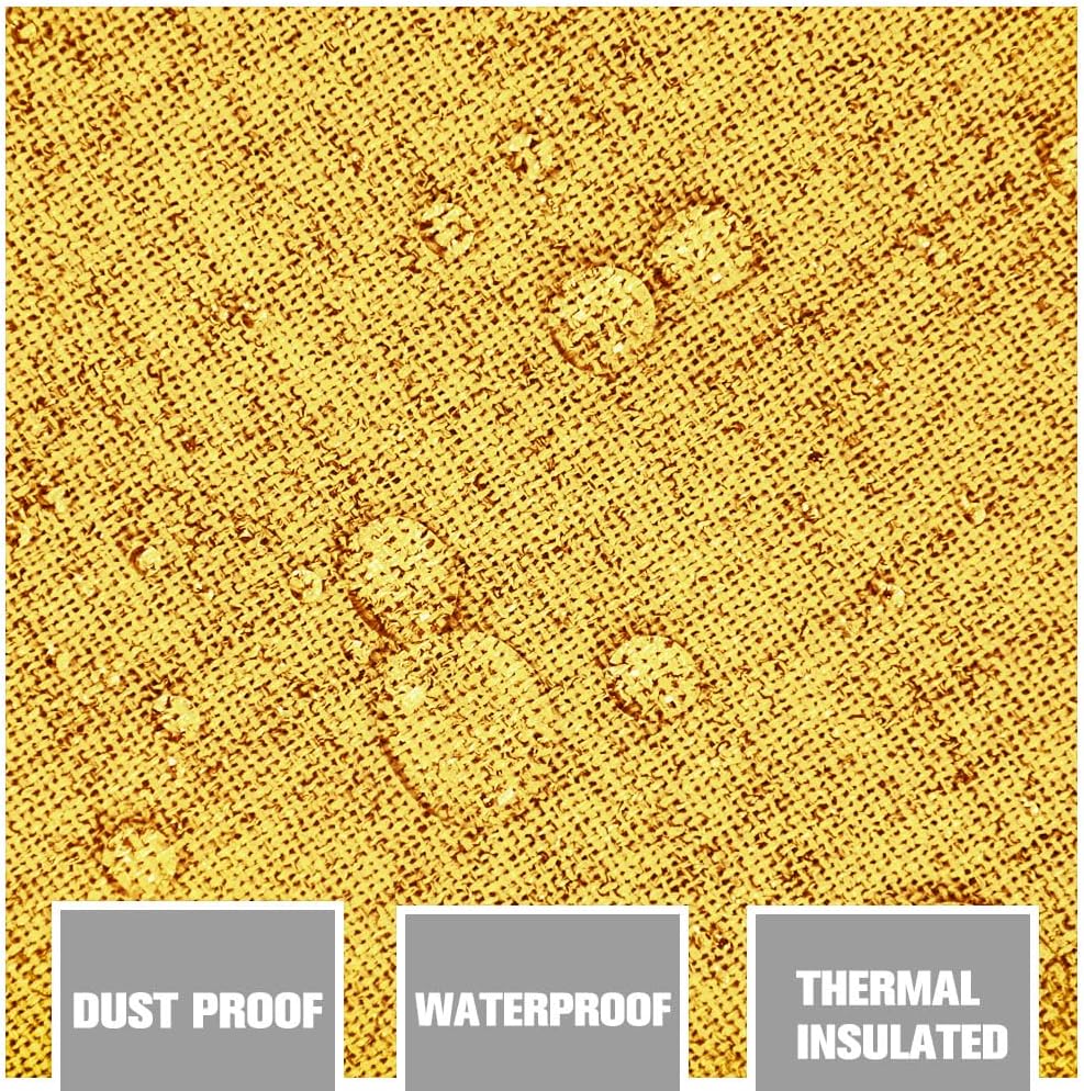 GRALI-DECOR 108-inch Length 100% Blackout Curtains, Linen Look Light Blocking Drapes for Patio, Extra Long Thermal Insulated Waterproof Grommet Top Panels (1 Pair, 52" Width, Mustard Yellow)