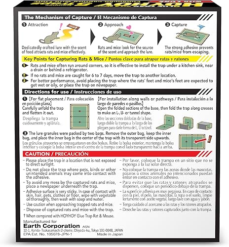 Miniatura 8 de HOY HOY Trampa transformable con pegamento para ratas y ratones con señuelo, 5 trampas, diseño plegable inteligente para uso en interiores,
