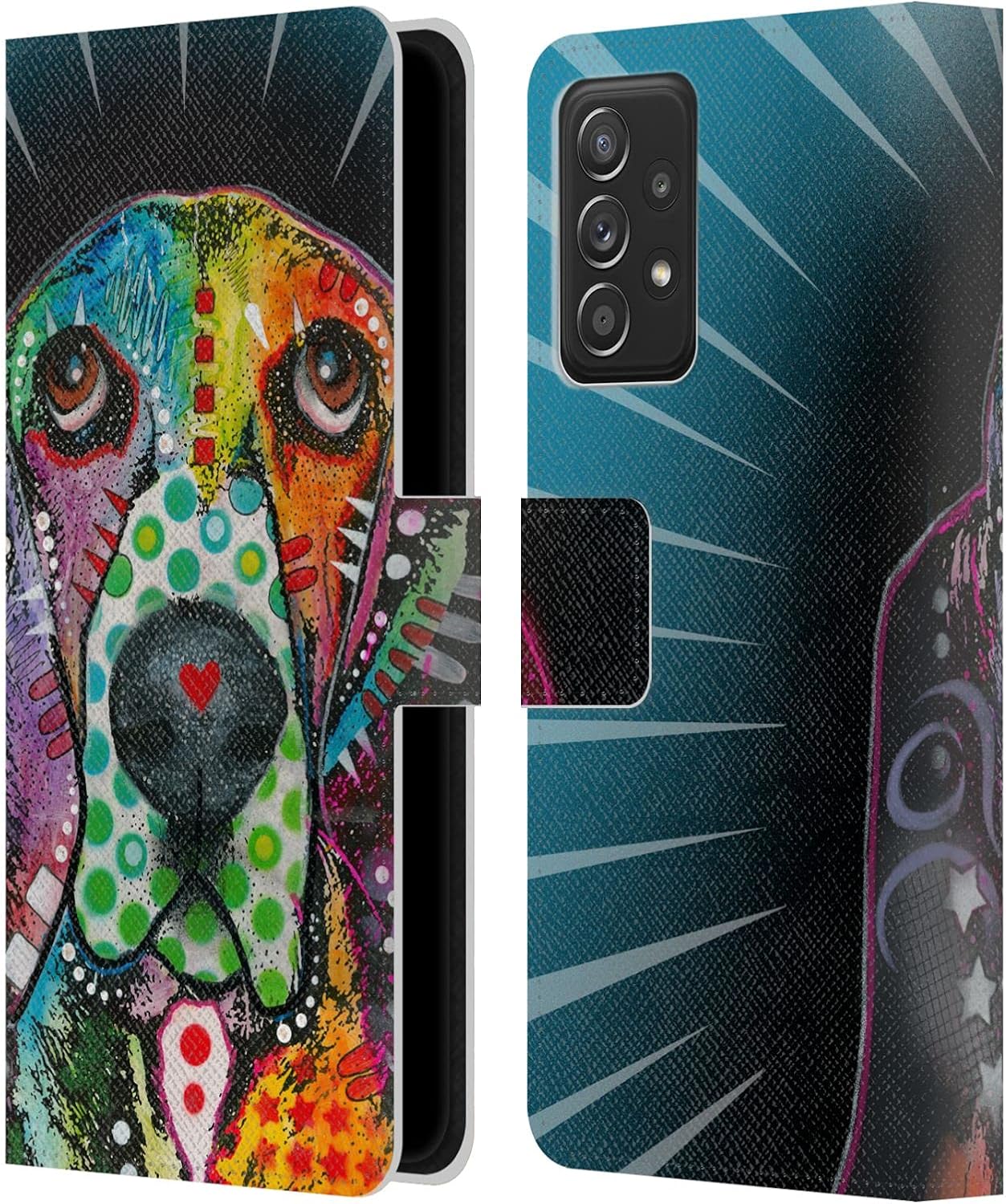 Head Case Designs Officially Licensed Dean Russo Hound Dogs Leather Wallet Case Compatible with Galaxy A52 / A52s / 5G (2021)