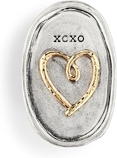DEMDACO OXOX Heart, Silver/Gold Tone 2 x 1.5 Inches Metal/Iron Automotive Visor Clip