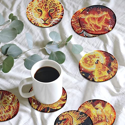 Miniatura 3 de Cskunxia Juego de 8 posavasos con pintura de diamante, posavasos redondos para manualidades, para tazas, jarrones, 3.9 in3.9 pulgadas