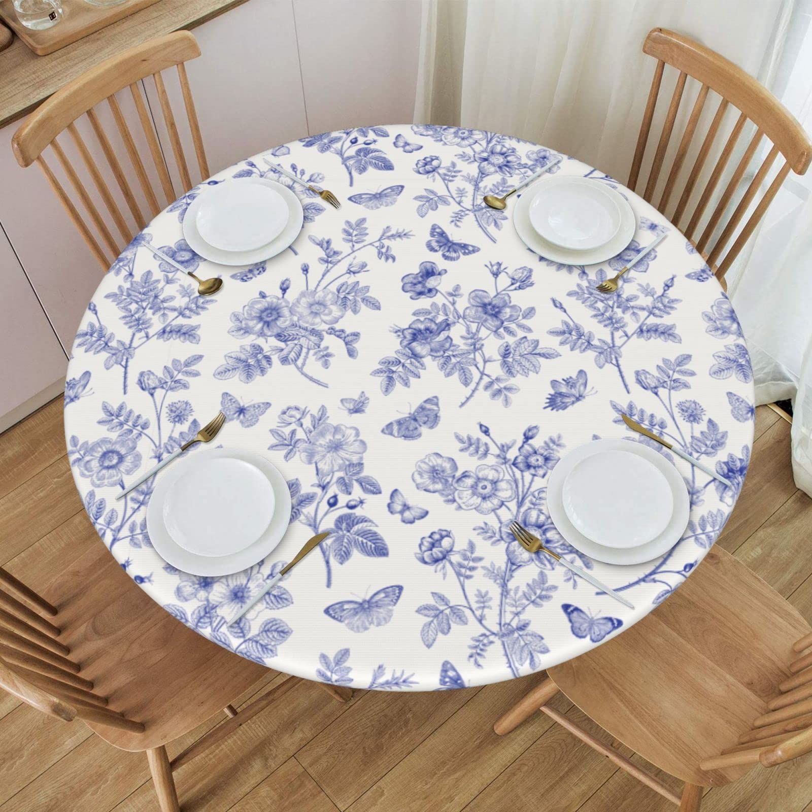 Blue Butterfly Patterns Home Kitchen Tablecloth