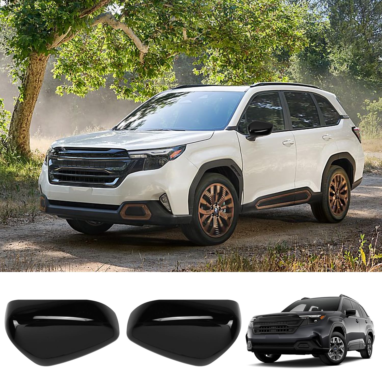 Coque rétroviseur extérieur Forester noir brillant pour masquer rayures