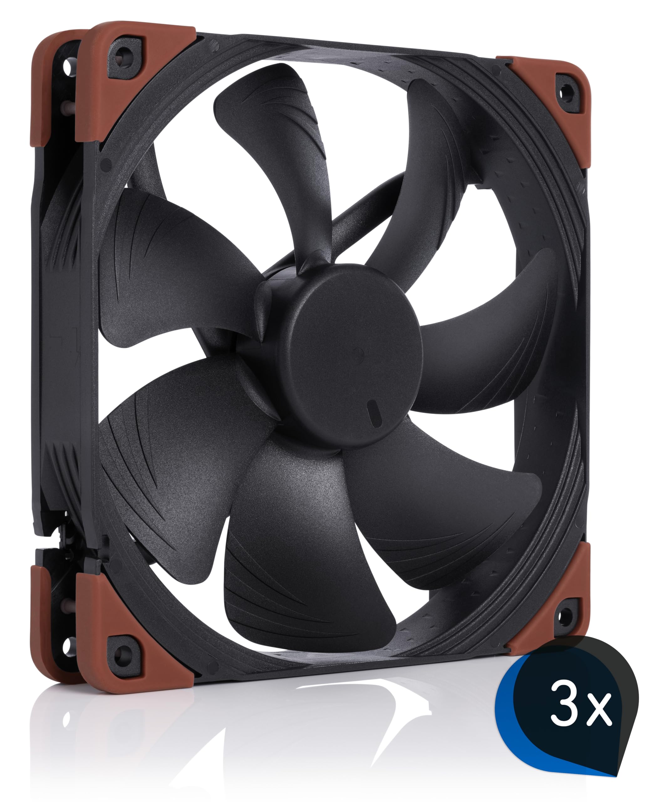 Noctua Paquete: 3x NF-A14 industrialPPC-3000 PWM, Ventilador Resistente, 4 Pines, 3000 RPM (140 mm, Negro)