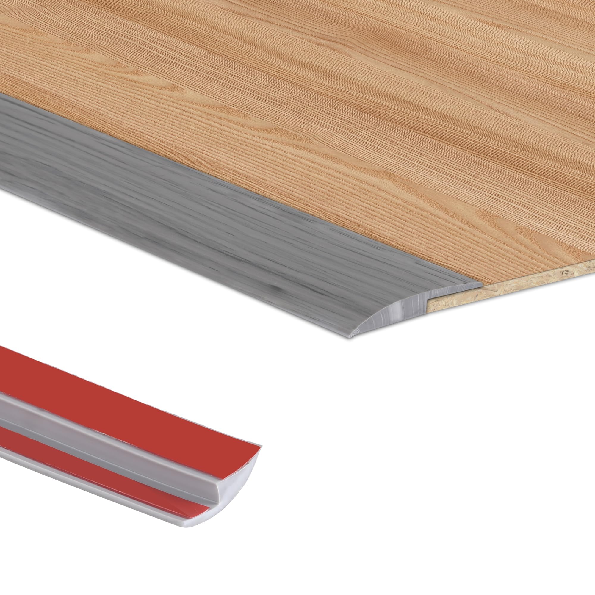 6M Self Adhesive Carpet Edge Strip PVC Floor Transition Strips Door Threshold Strips Edging Trim Strip Laminate Door Strip Floor Strip <5mm Threshold Transition,Grey Wood Grain