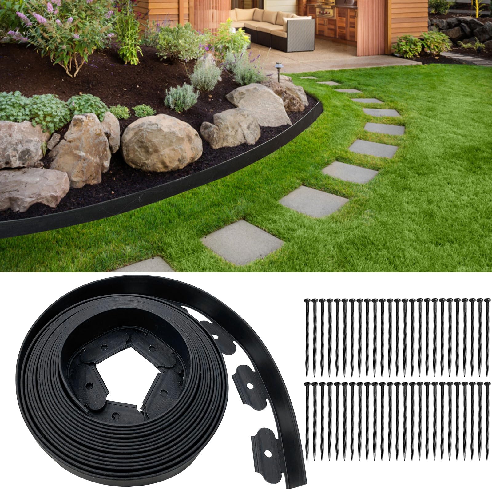 Garden Edging Border 10m, Flexible Lawn Edging [5cm High]