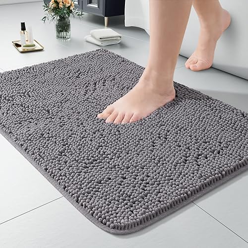 Miniatura 82 de LOCHAS - Tapete peludo, lavable, antideslizante y absorbente de 24 x 17 pulgadas, para baño, bañera o ducha, afelpado, de felpilla, suave, color