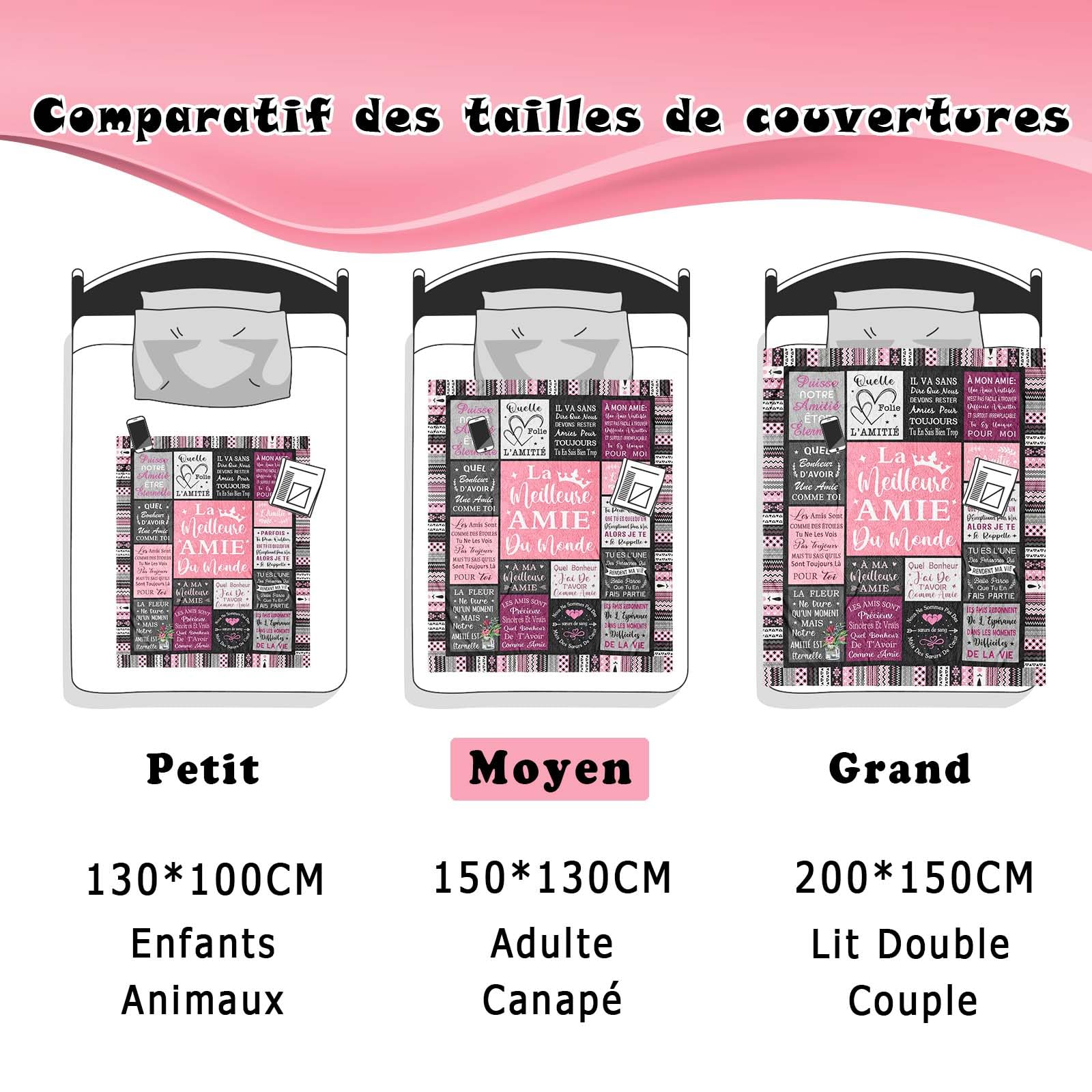 Cadeau Meilleure Amie, Cadeau pour Une Amie, Cadeau Copine Amitié, Idée Cadeau Amie Femme, Cadeaux/Cadeau Anniversaire Femme, Idee Cadeau Femme, Meilleure Amie Cadeau Couverture 150X130CM