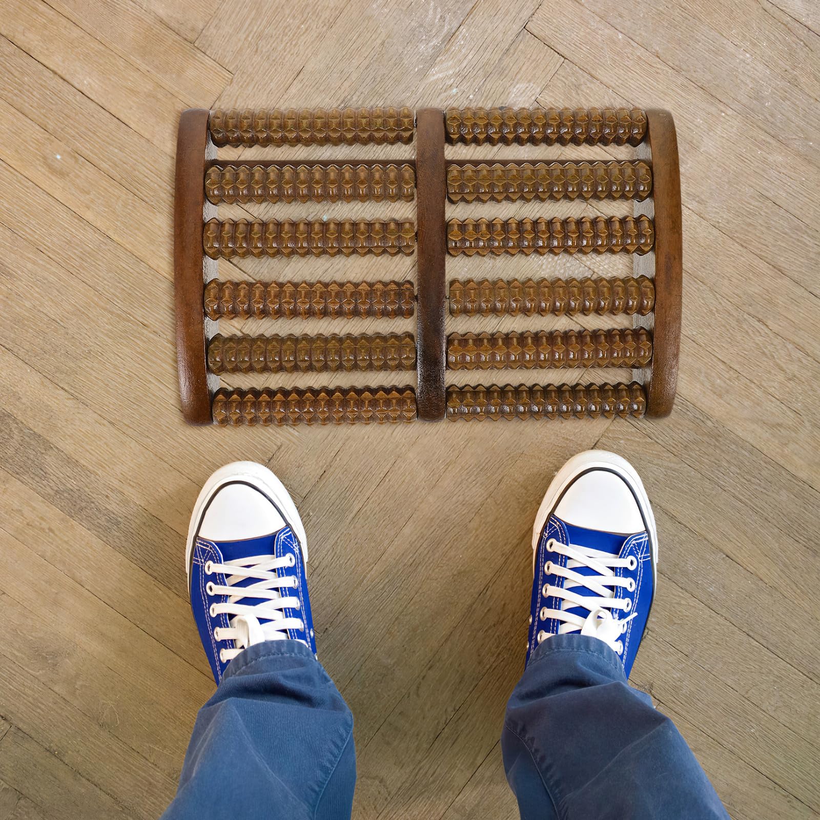 HOMSFOU Ergonomische Fußmassagerolle für Reise und Büro zur Manuellen Fußdruckpunktmassage und Tiefengewebsmassage zur Entspannung und Verbesserung der Schlafqualität