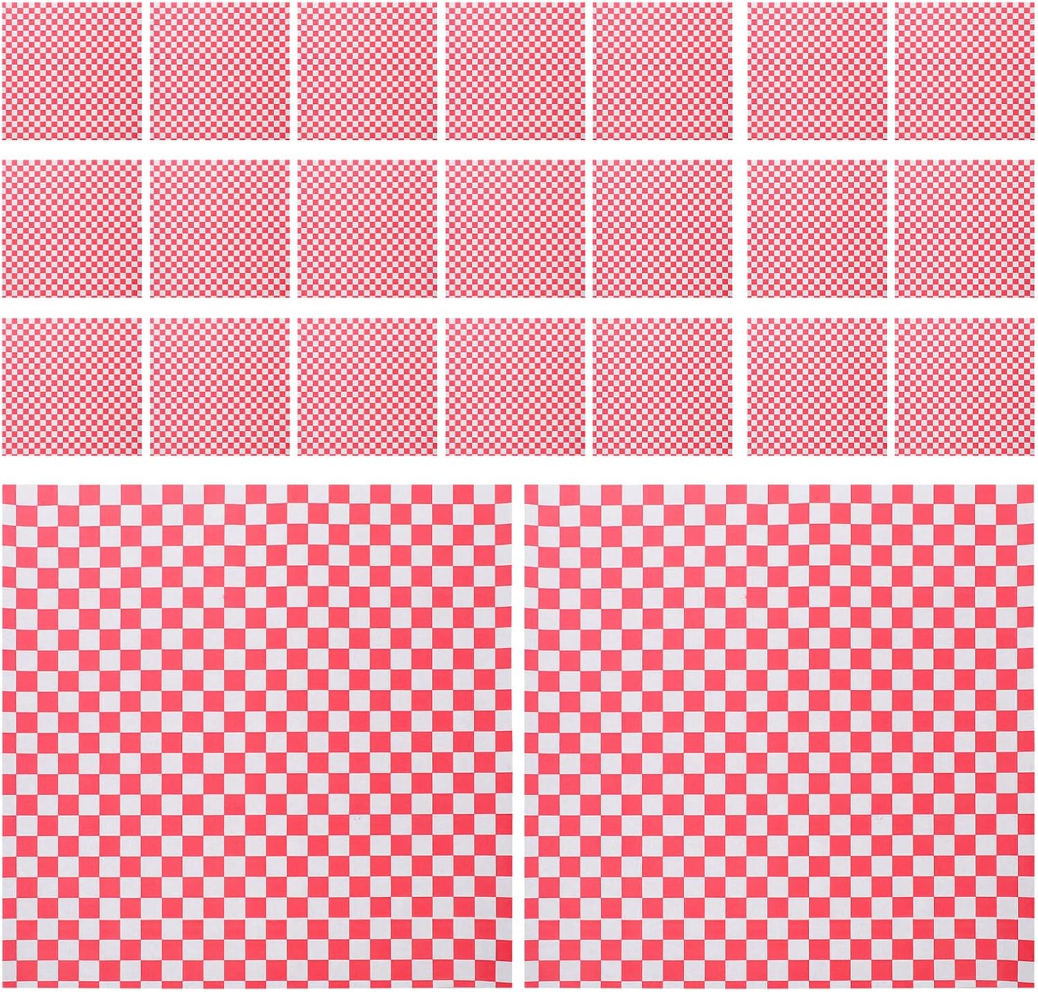 Greaseproof Checkered Parchment Paper Sheets 500pcs 30x30cm Non-stick Wax Paper Sandwich Wrapping Food Basket Liners for Baking Bbq Picnic