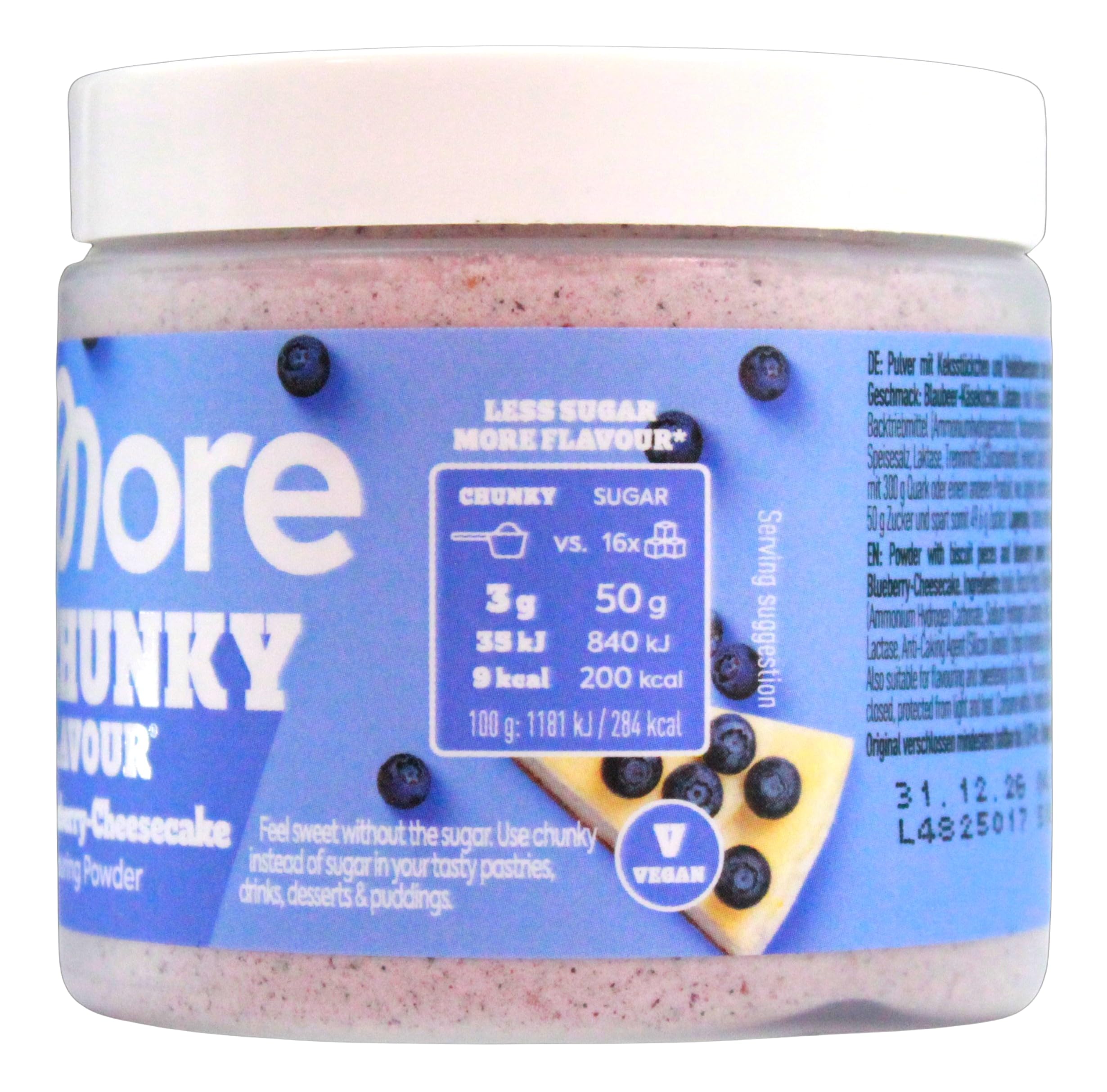 More Chunky Flavour Blueberry-Cheesecake Flavouring Powder, 4er Pack (4 x 90g)