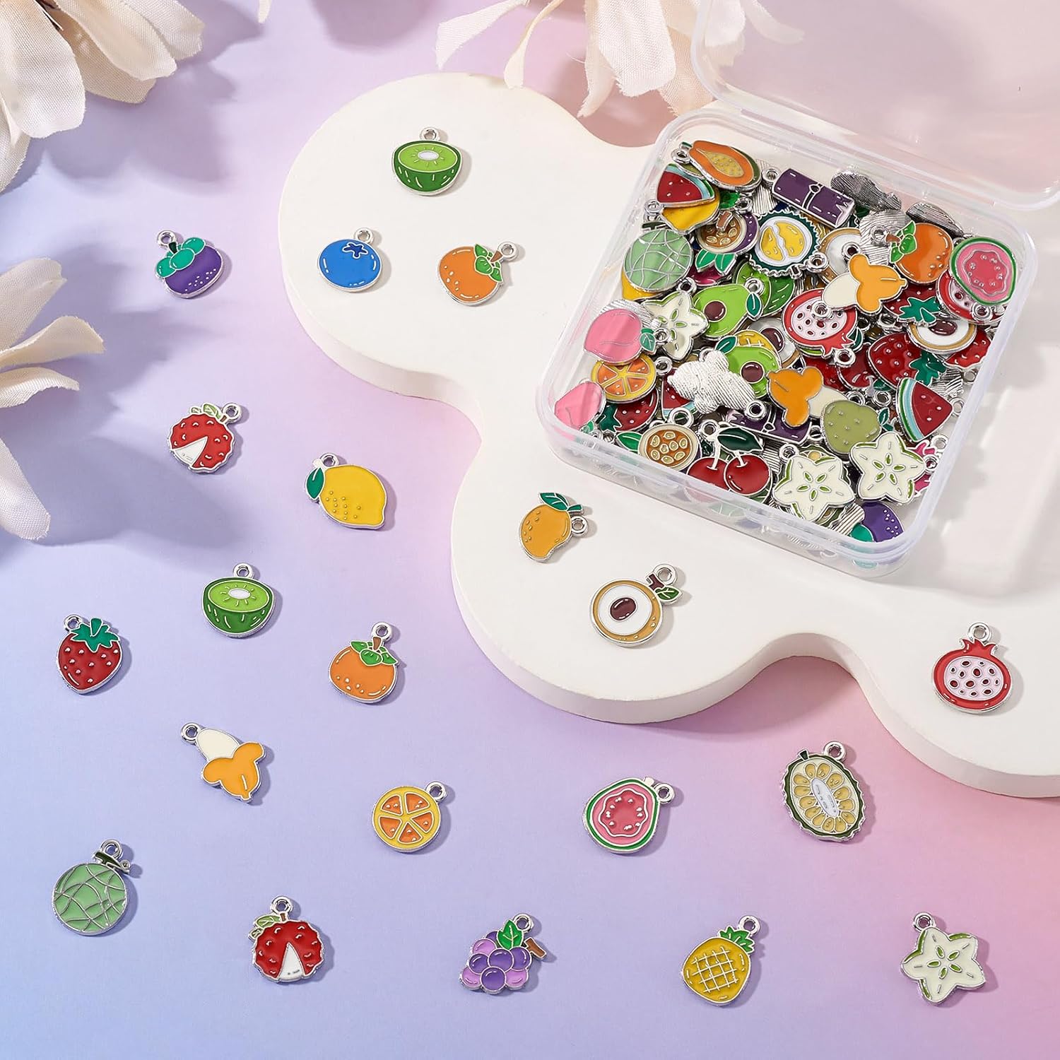 Enamel Fruit Charms for Jewelry Making Cute Imitation Fruit Charms Colorful Alloy Enamel Dangle Pendants for Women DIY Keychain Necklace Crafts - Image 6