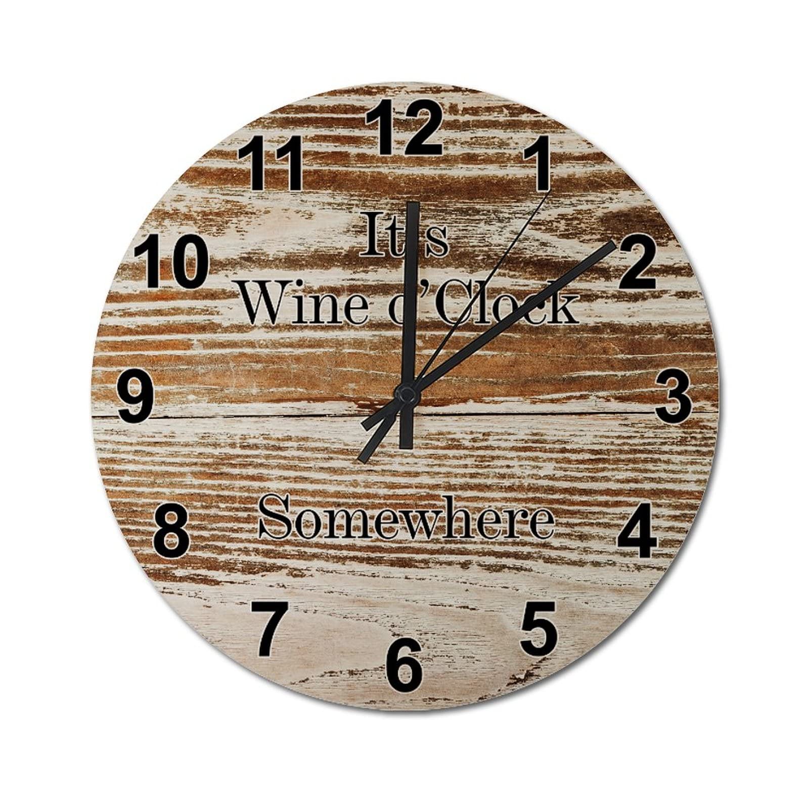 Horloge murale It's Wine O'Clock Somewhere pendule à quartz pour décoration maison