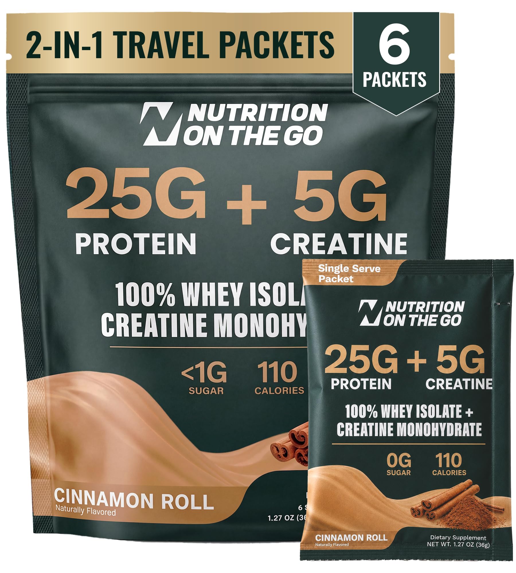 2-in-1 Whey Protein Isolate + Creatine Travel Packets, Chocolate, 15 Pack — Amazon image 10