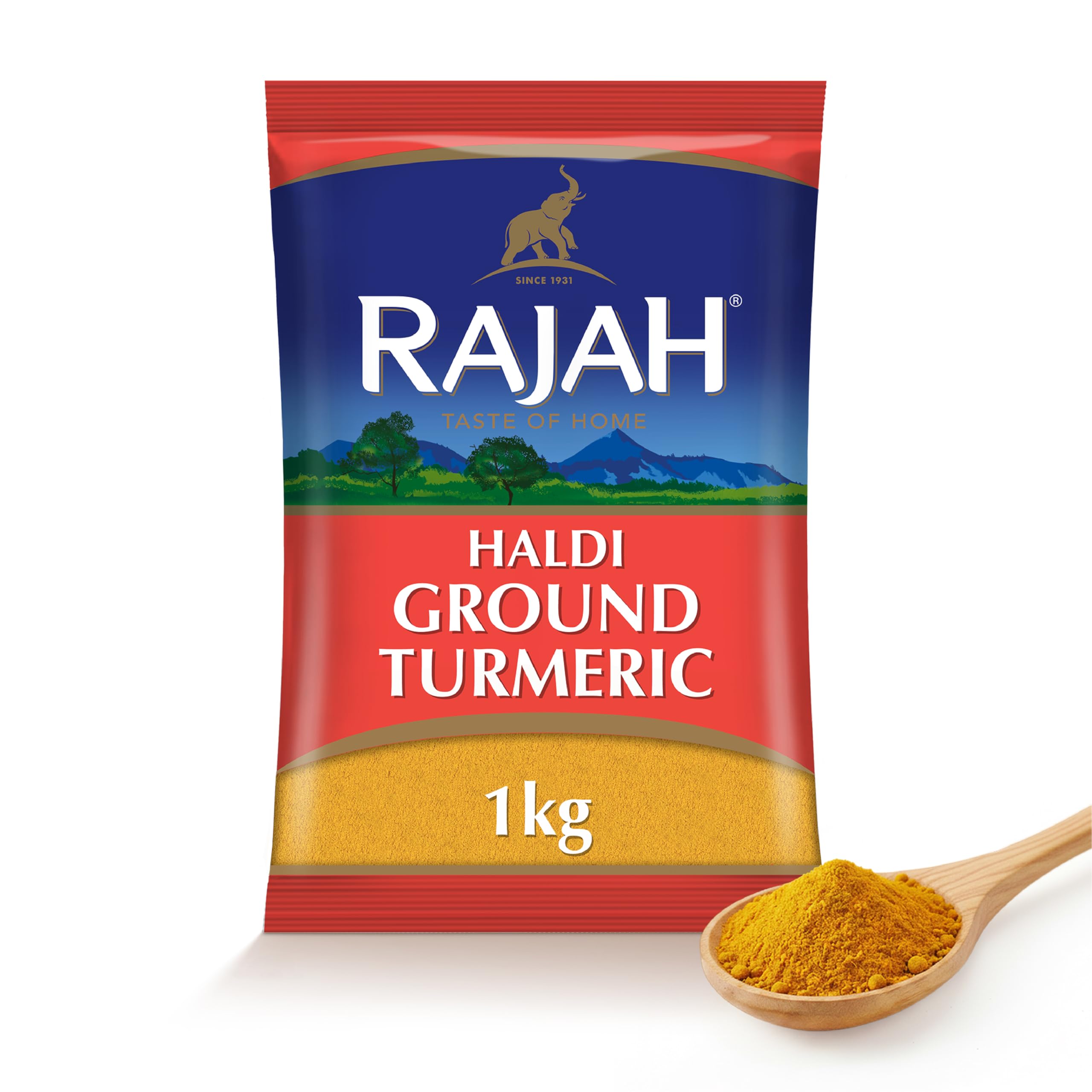 Rajah Spices Haldi Ground Turmeric | Holud | Haldi | Haldar | Haladi | (1kg)