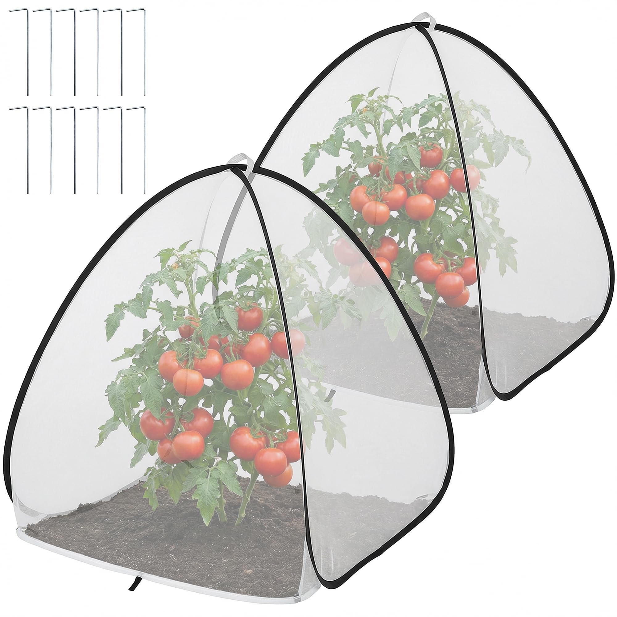 Photo 1 of 2 Pcs Pop Up Insect Barrier Plant Cover Tent, 30 x 28 x 28 Inch Foldable Garden Plant Protectors Mesh Enclosure, Garden Net Cage Bird Insect Guard Cover for Protecting Plants Fruits Vegetables