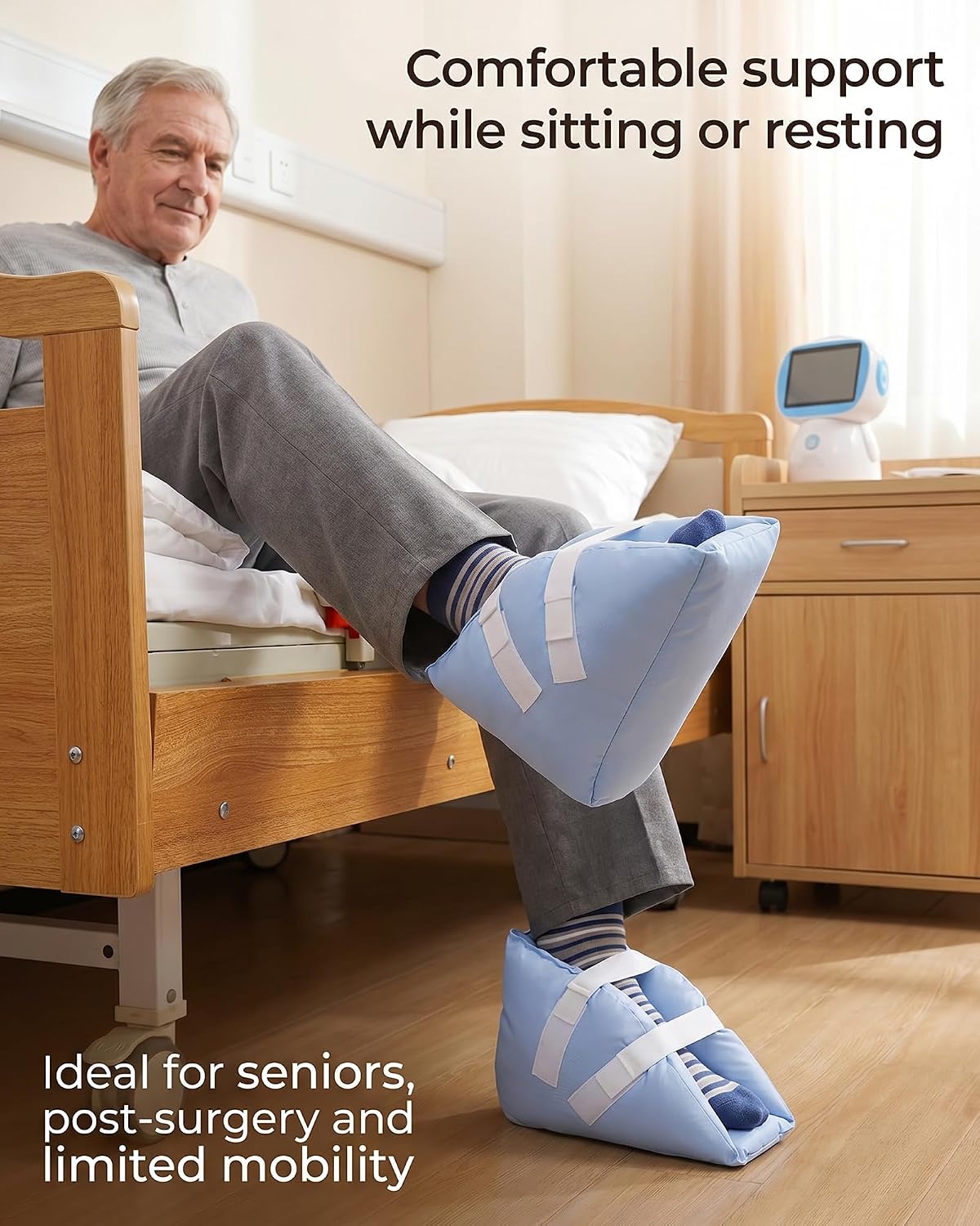 Heel Protector Cushion for Pressure Sores, Blue 2pcs