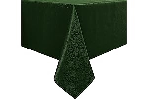 Hunter Green Jacquard Rectangle Tablecloth 60 x 84 – Dark Green Table...