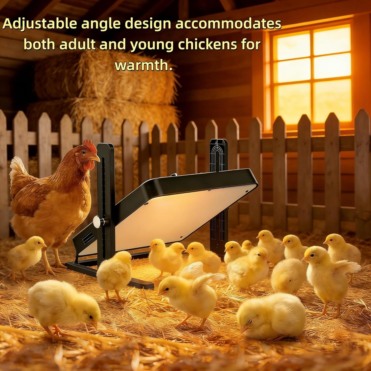 Brooder Heater for Chicks, 10.8"x10.8" Smart Brooder Heating Plate for Up to 10 Chicks, Adjustable Height & Angle, 15-22W Low Energy, Chicken Brooder Heat Warmer for Ducklings, Quails & Small Poultry