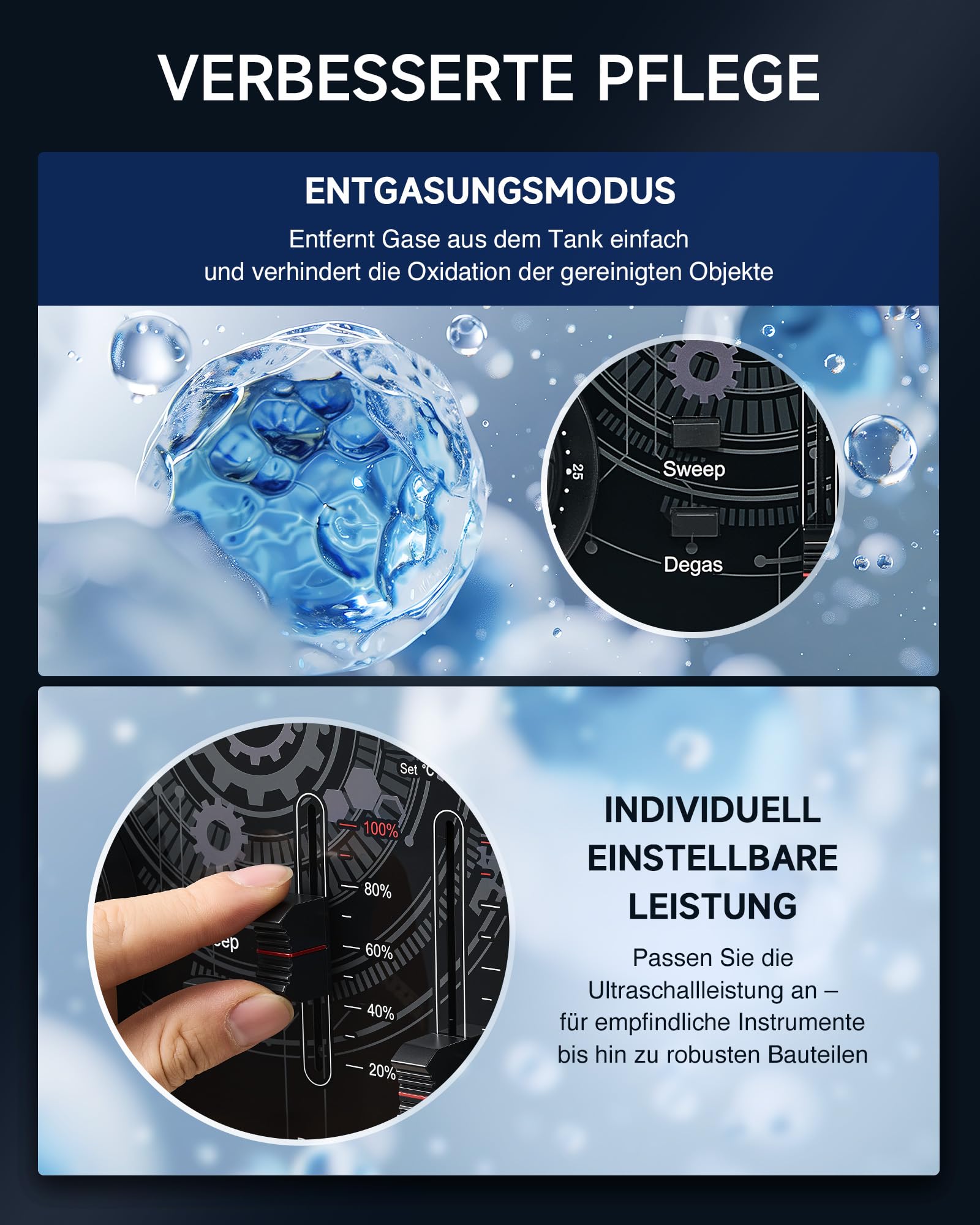CREWORKS 10L Ultraschallreinigungsgerät 33kHz 240W Teilereinigungsgerät | SUS304 Tank 33kHz Industrielle Frequenz, Sweep & Degas 300W Heizung & Timer für Autoteile, Werkstatt, Labor & Werkzeuge