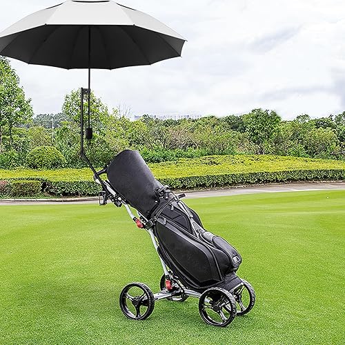 Miniatura 8 de HOBVO Paraguas de golf UPF 50+ con abrazadera universal ajustable, paraguas portátil para lluvia, apertura y cierre manual, para silla de playa,