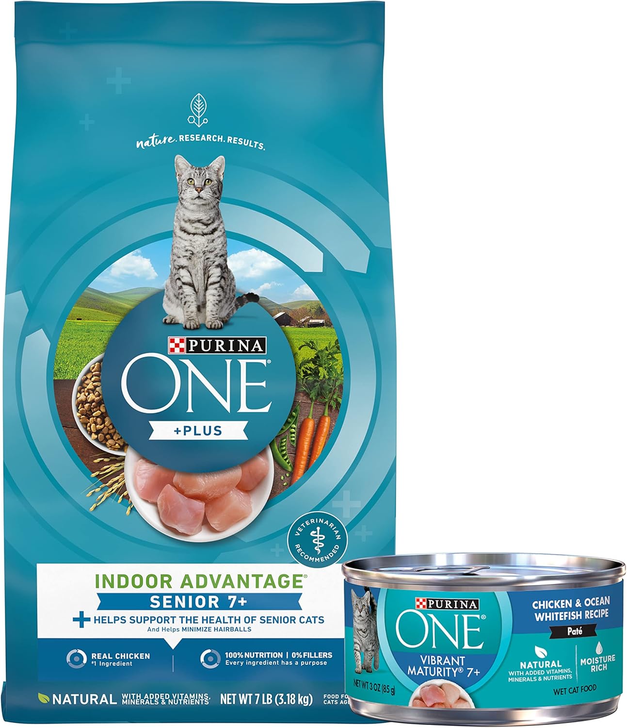Purina ONE Senior Dry cat Food & Wet cat Food, Indoor