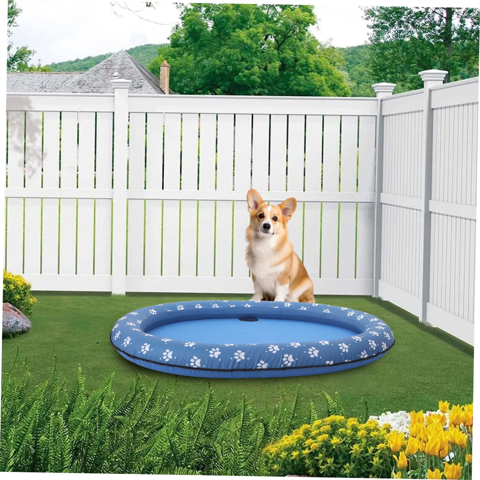 Toyvian 1pezzi Piscina Pieghevole per Cani e Gatti Vasca Gonfiabile Portatile e Galleggiante Piscinetta da Esterno Resistente per Rinfrescare Animali Domestici Facile da Trasportare