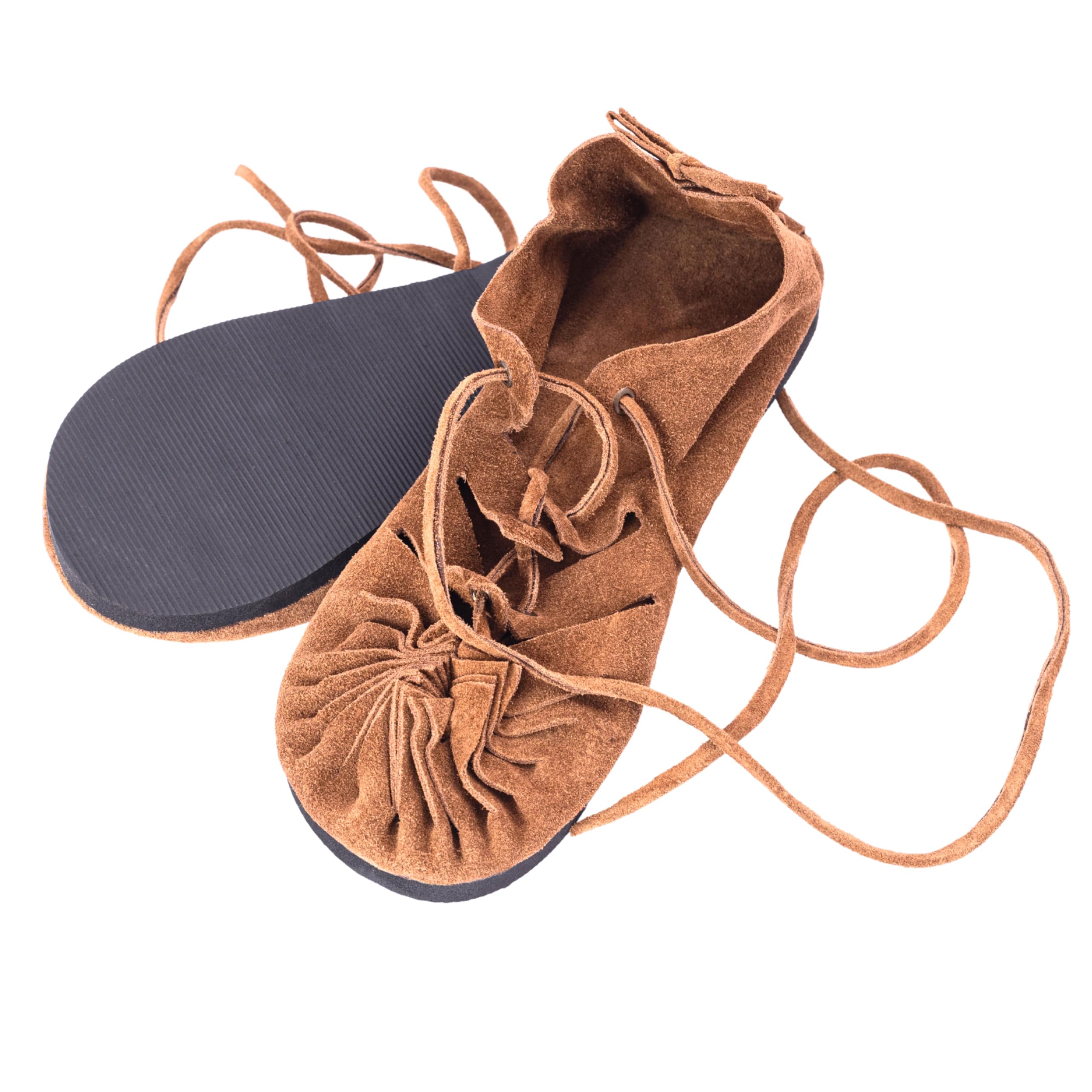 Sandalias romanas con cordones, estilo medieval, de piel, para verano, hippie, playa, unisex, para vacaciones