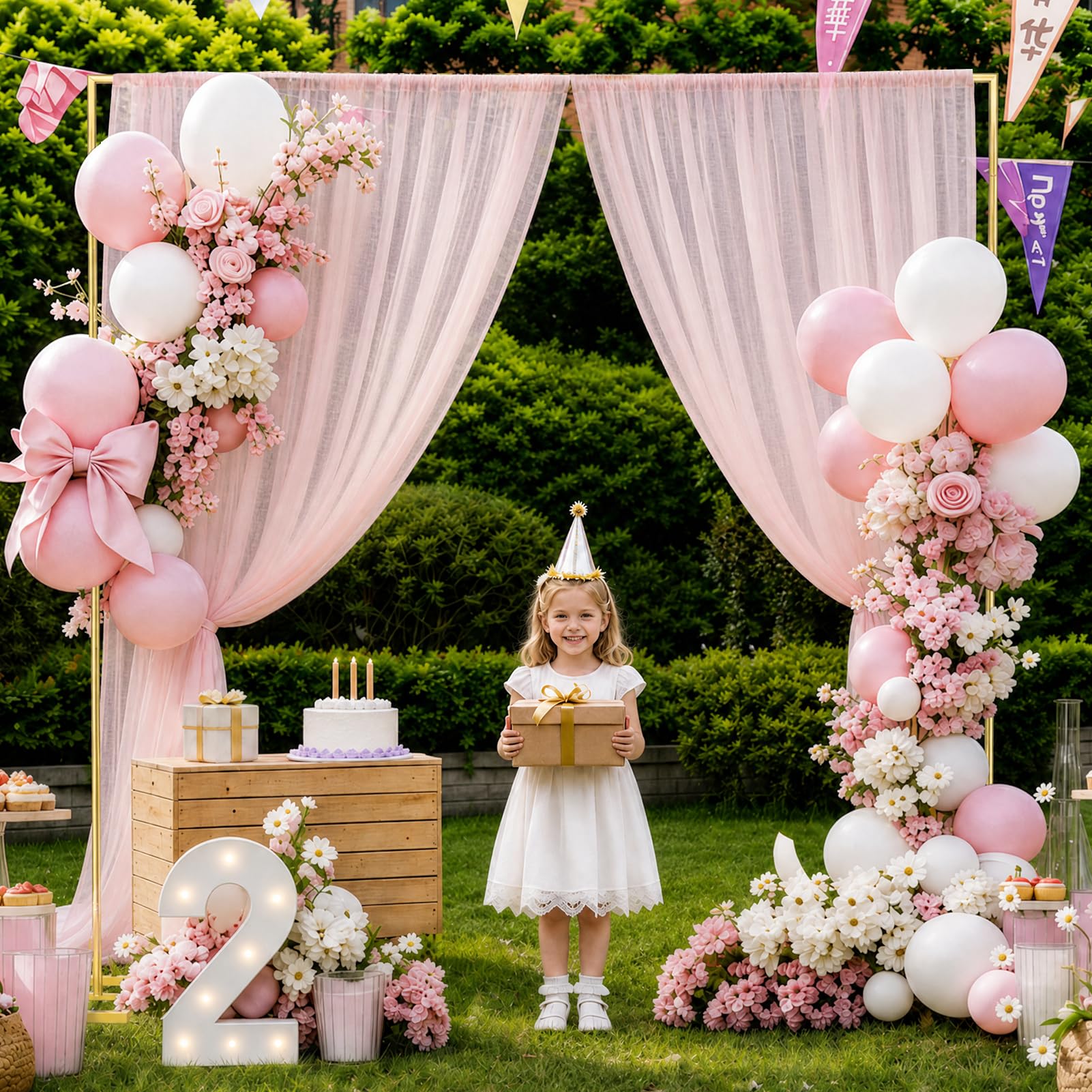 EMART Hochzeitsbogen Hintergrund Ständer 2,4x2,4m Eckig Ballonbogen Gold | Hochzeitsbogen Gestell, Metall Traubogen Hochzeit, Ballonbogen, Hochzeit, Geburtstags, Partys