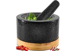 Premium Granite Mortar and Pestle Set by Grammercy Kitchen Company - 1.5...
