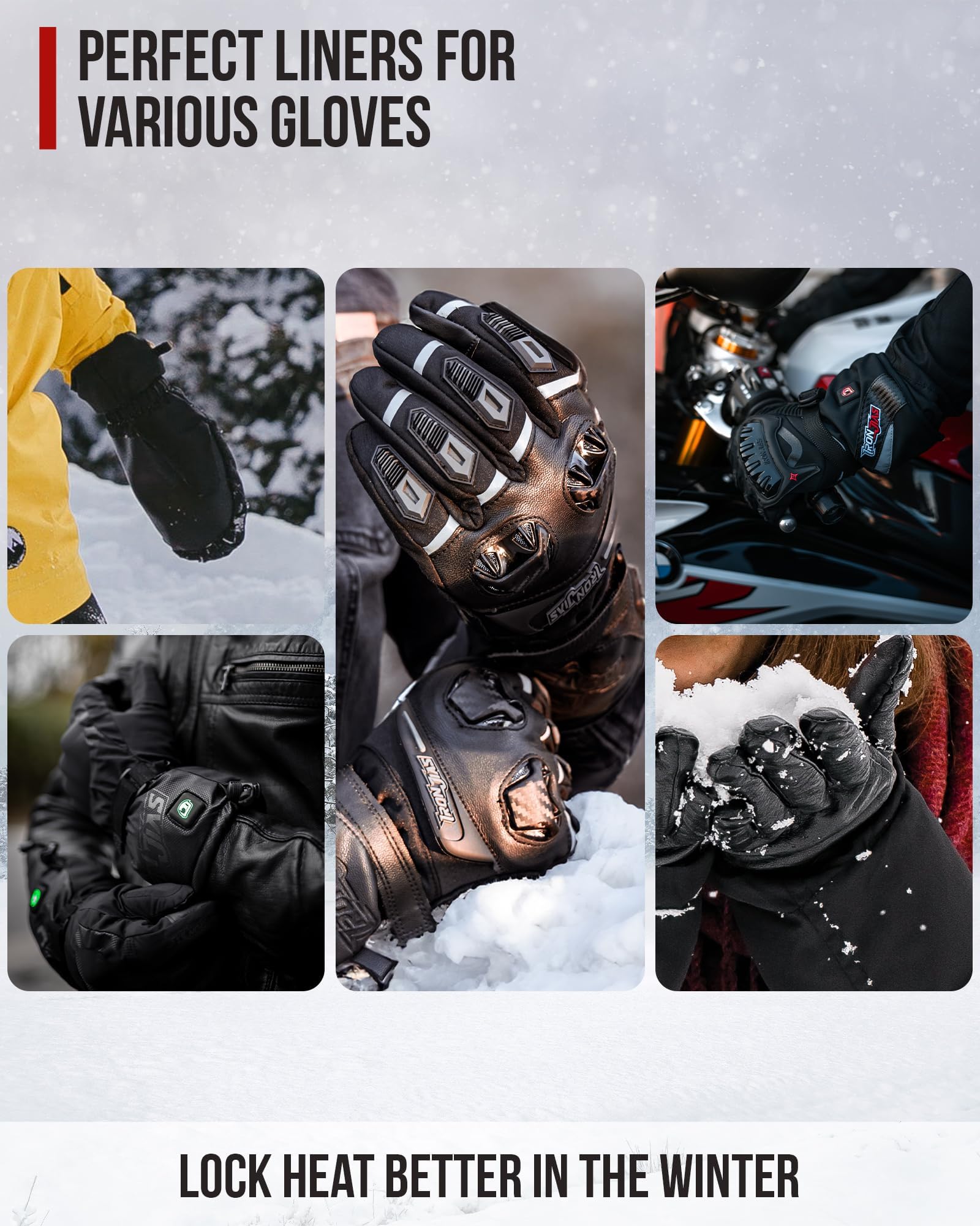 BORLENI Guantes Antisudor Delgados Secan Rápido Elasticidad Ultraligero para Ciclismo Correr Senderismo Esquiar Talla única Negro